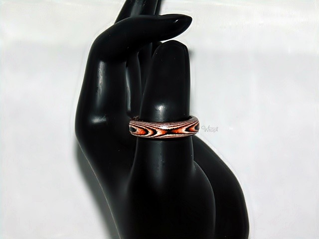 Black, Orange, and White Thomsite Ring (Size 9)