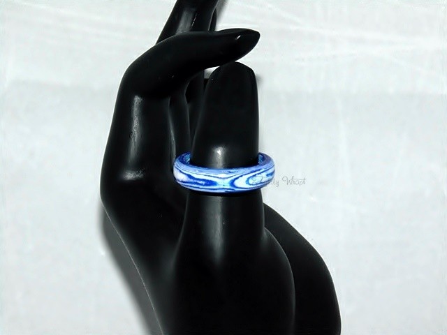 Blue and White Thomsite Ring (Size 8 1/2)