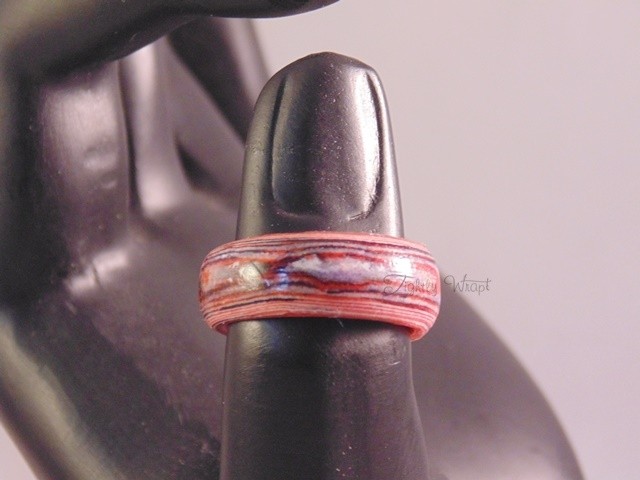 Orange and Blue Thomsite Ring (size 7)