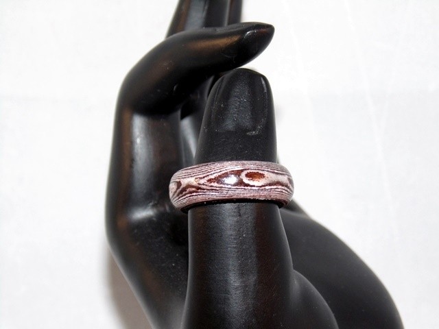 Brown and White Thomsite Ring (Size 8)