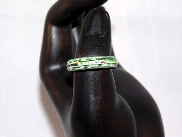 Green and White Thomsite Ring (Size 8 1/2)