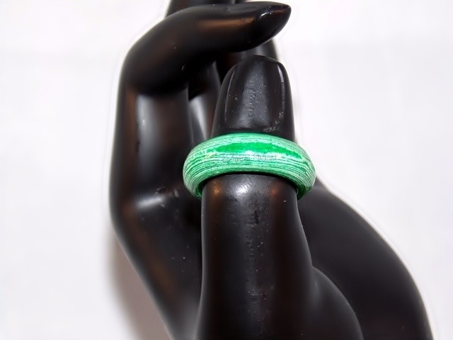 Green and White Thomsite Ring (Size 8)
