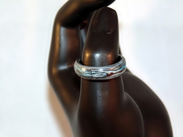 Brown and Blue Thomsite Ring (Size 9)