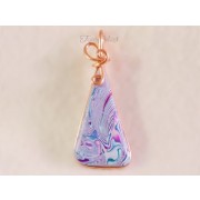 Shades of Blue and Pink Pendant (Copper Wire)