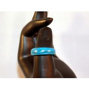 Turquoise and Black Thomsite Ring (Size 8)