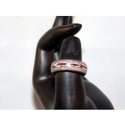 Brown and White Thomsite Ring (Size 7 1/2)
