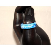 Blue and White Thomsite Ring (Size 8 1/2)